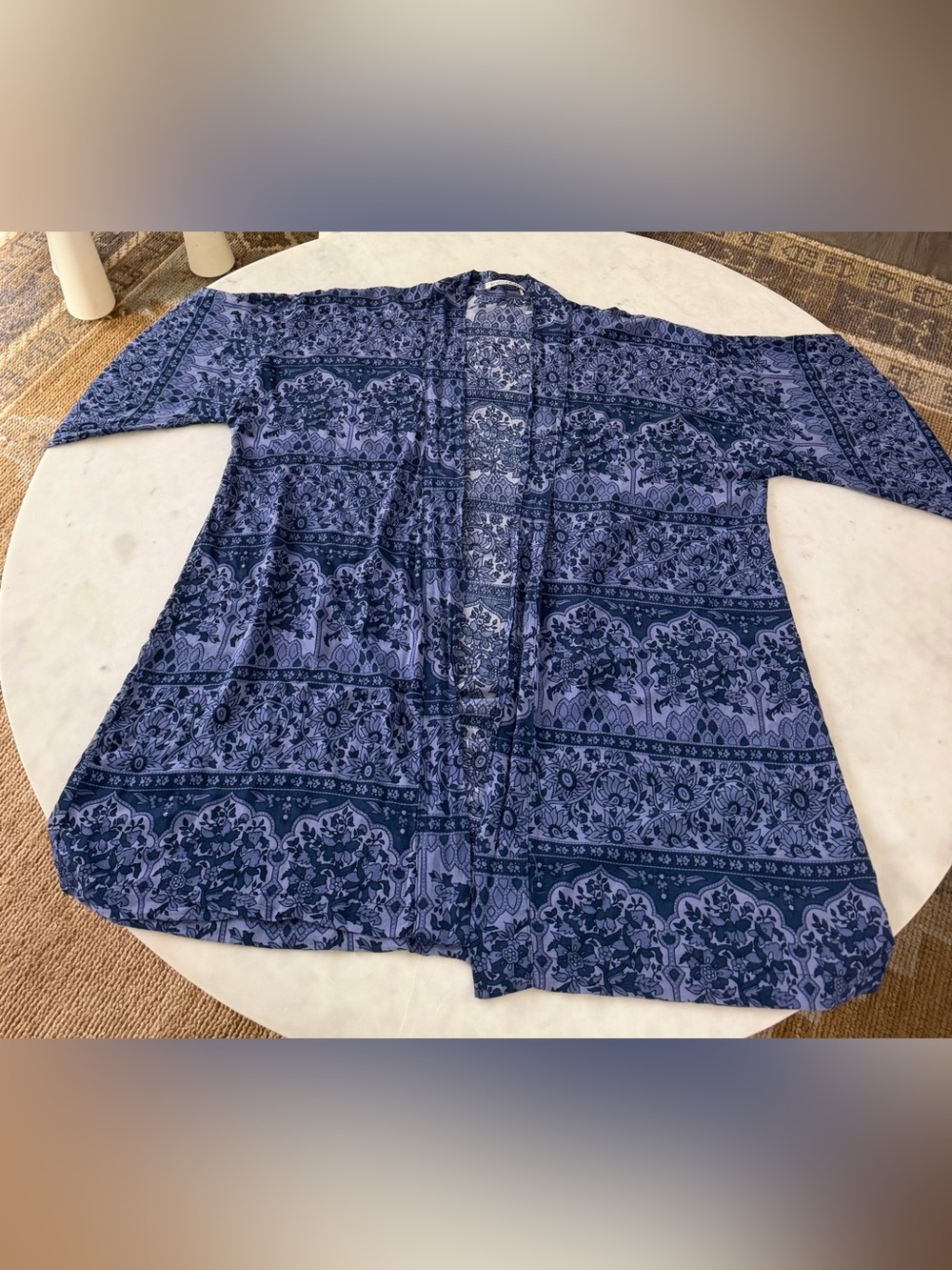 Novella Royale Navy & Periwinkle Floral Open Cardigan